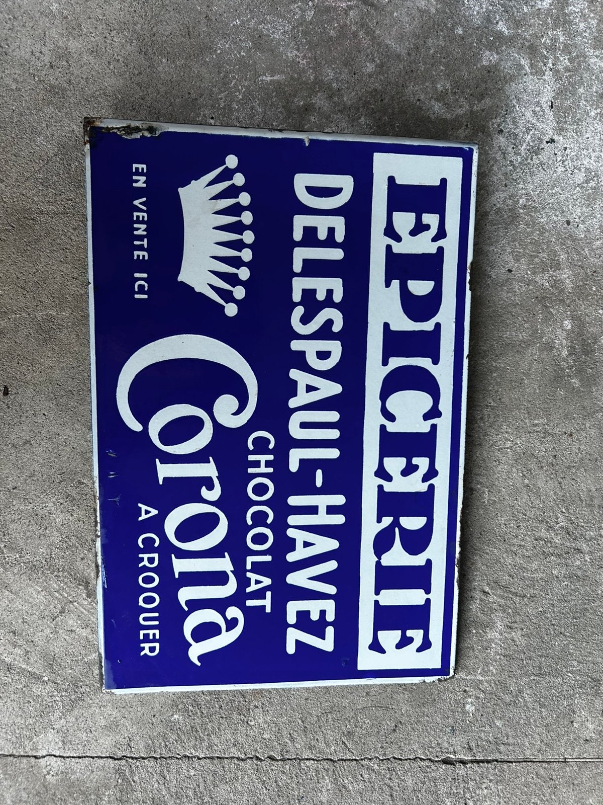 Plaque emaillee ancienne Delespaul, Collections, Marques & Objets publicitaires, Utilisé, Enlèvement ou Envoi
