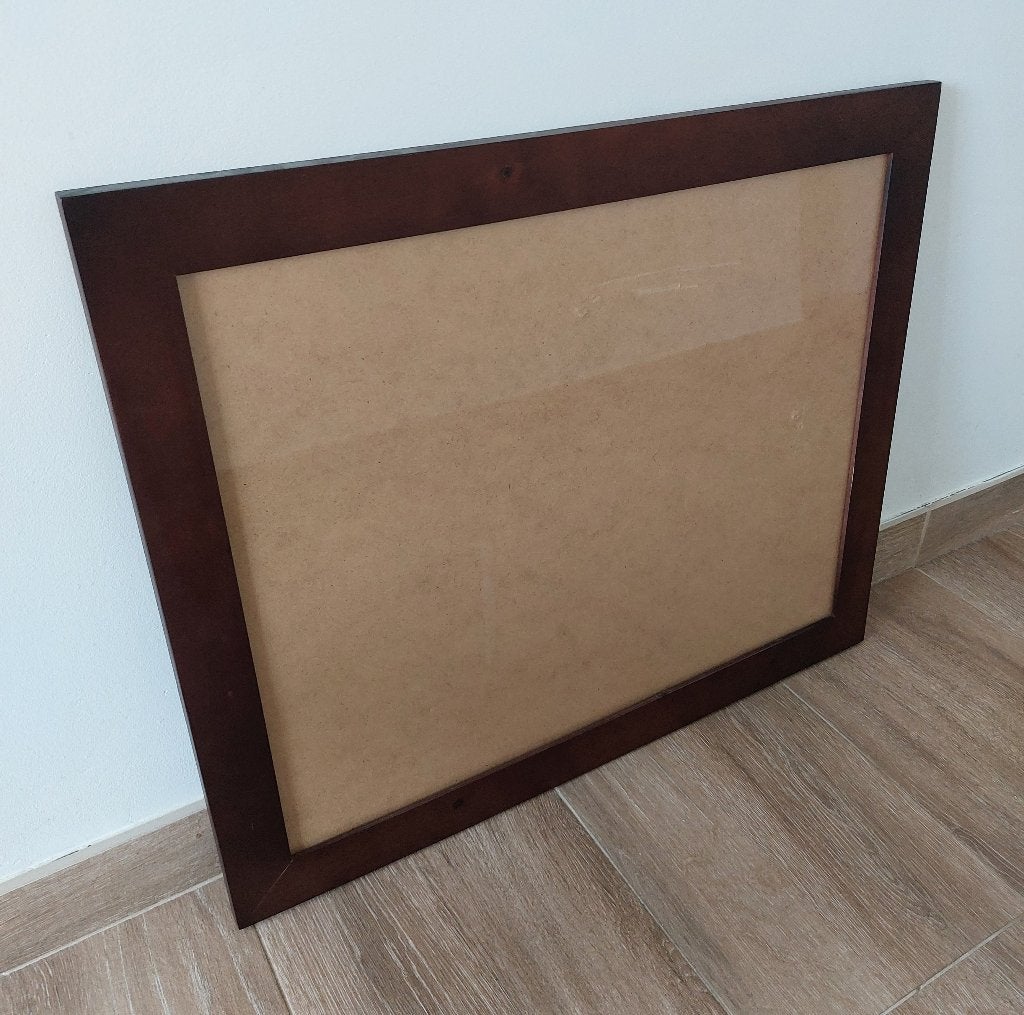 Cadre en bois foncé 50x40 cms, Audio, Tv en Foto, Fotografie | Fotolijsten, Ophalen, Hout, Zo goed als nieuw, Met glas