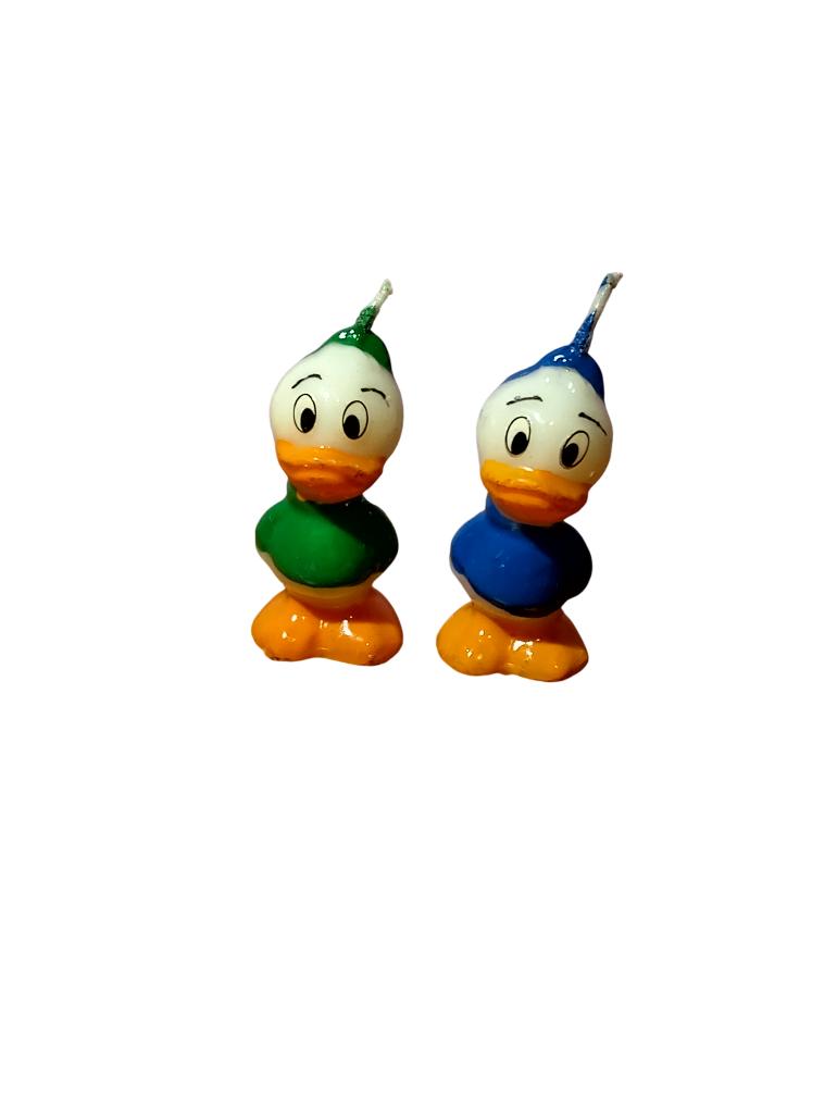 Bougies Disney Fifi, Loulou (Picsou) H 5cm vintage année 80, Enlèvement, Autres matériaux