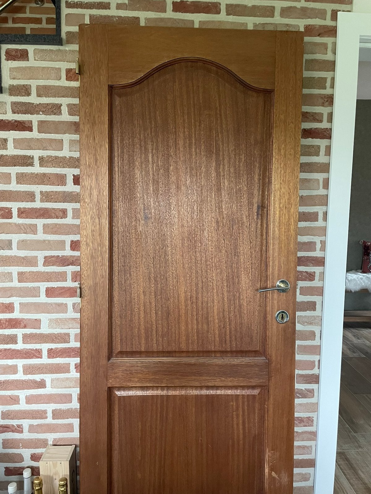 Massief hout deur te koop (moet zelf worden bijgewerkt), Doe-het-zelf en Bouw, Ophalen, Gebruikt, 80 tot 100 cm, Binnendeur