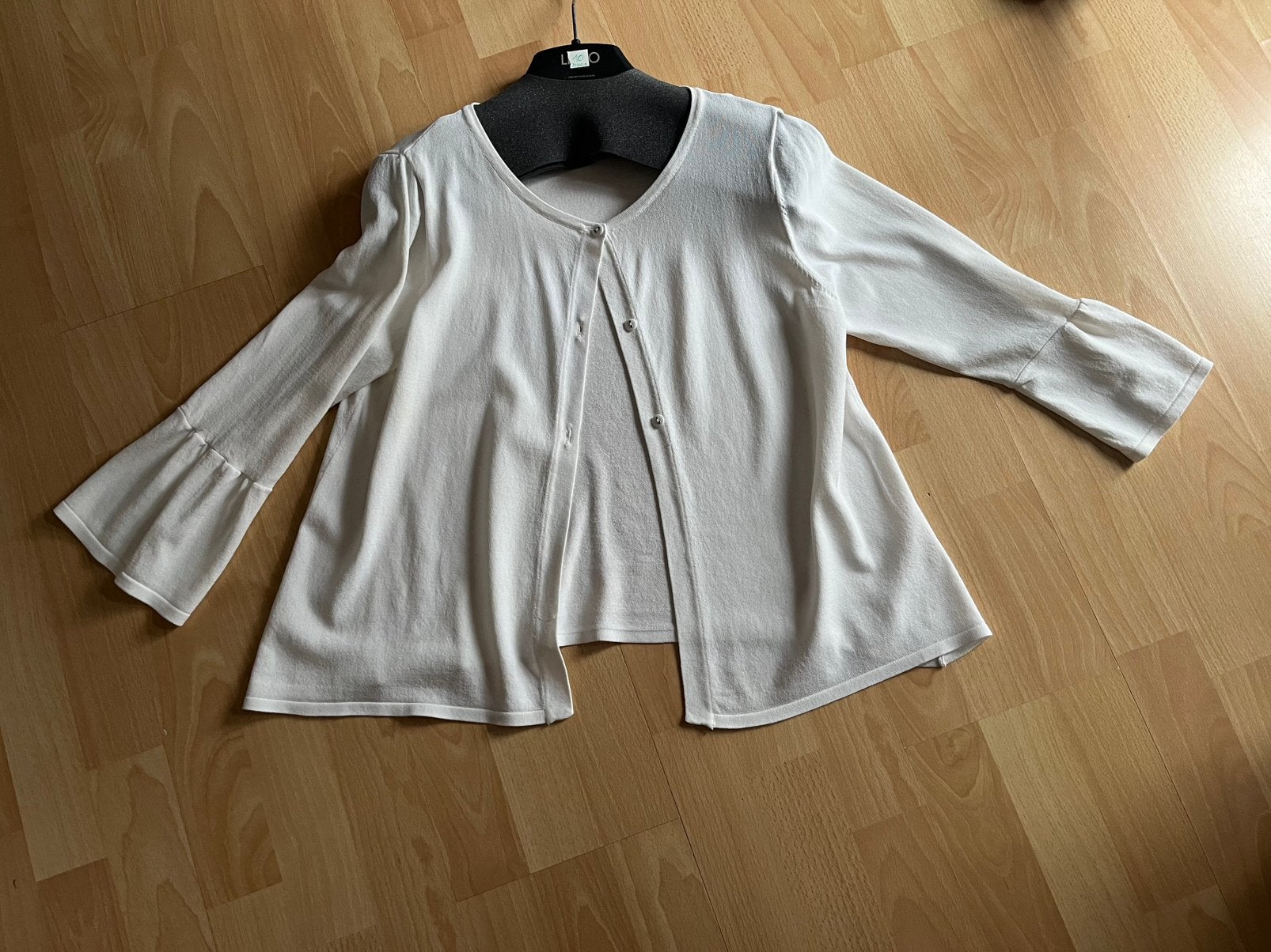 Gilet blanc fin de Bianca, très belle étoile, Enlèvement ou Envoi, Comme neuf, Taille 36 (S), Blanc