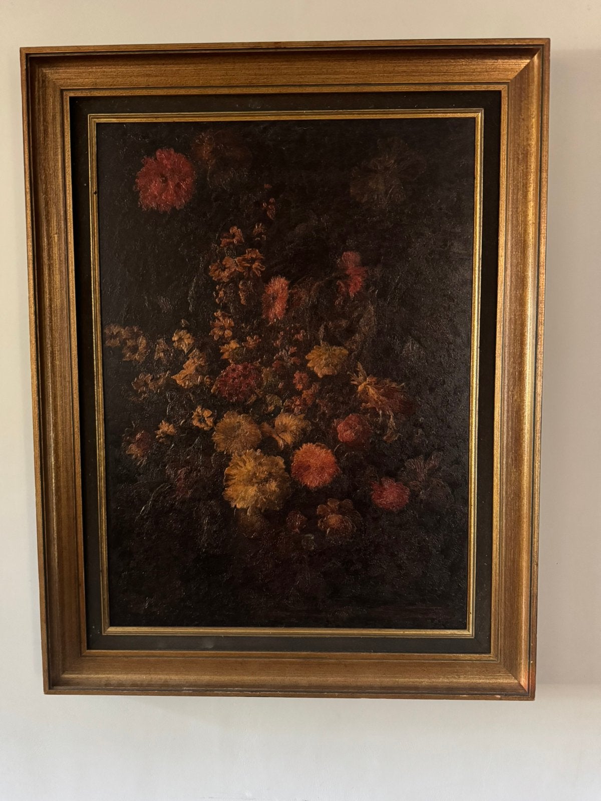 Sfeervol groot klassiek olieverfschilderij  in gouden lijst, Antiek en Kunst, Ophalen, Klassiek, Olieverf, Doek