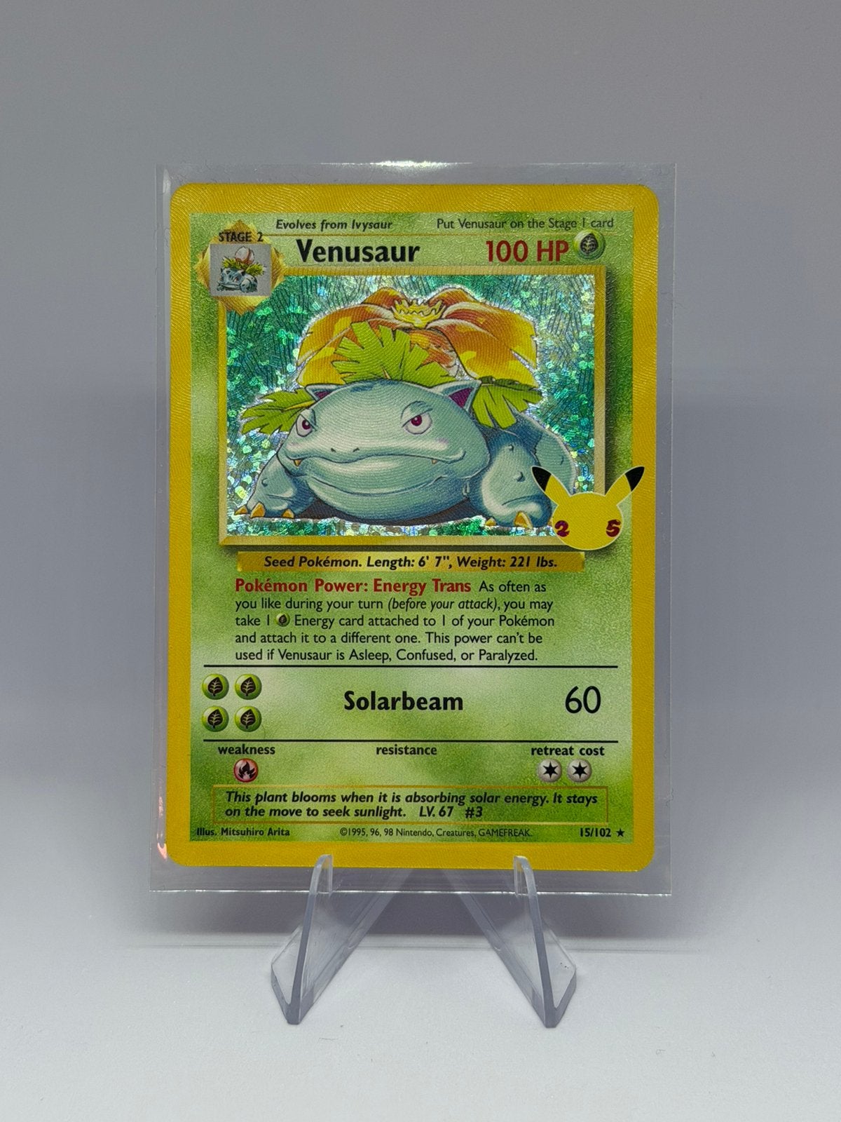 Te Koop Venusaur Holo Celebrations 25t Anniversary 1995, Ophalen of Verzenden, Zo goed als nieuw, Losse kaart, Foil