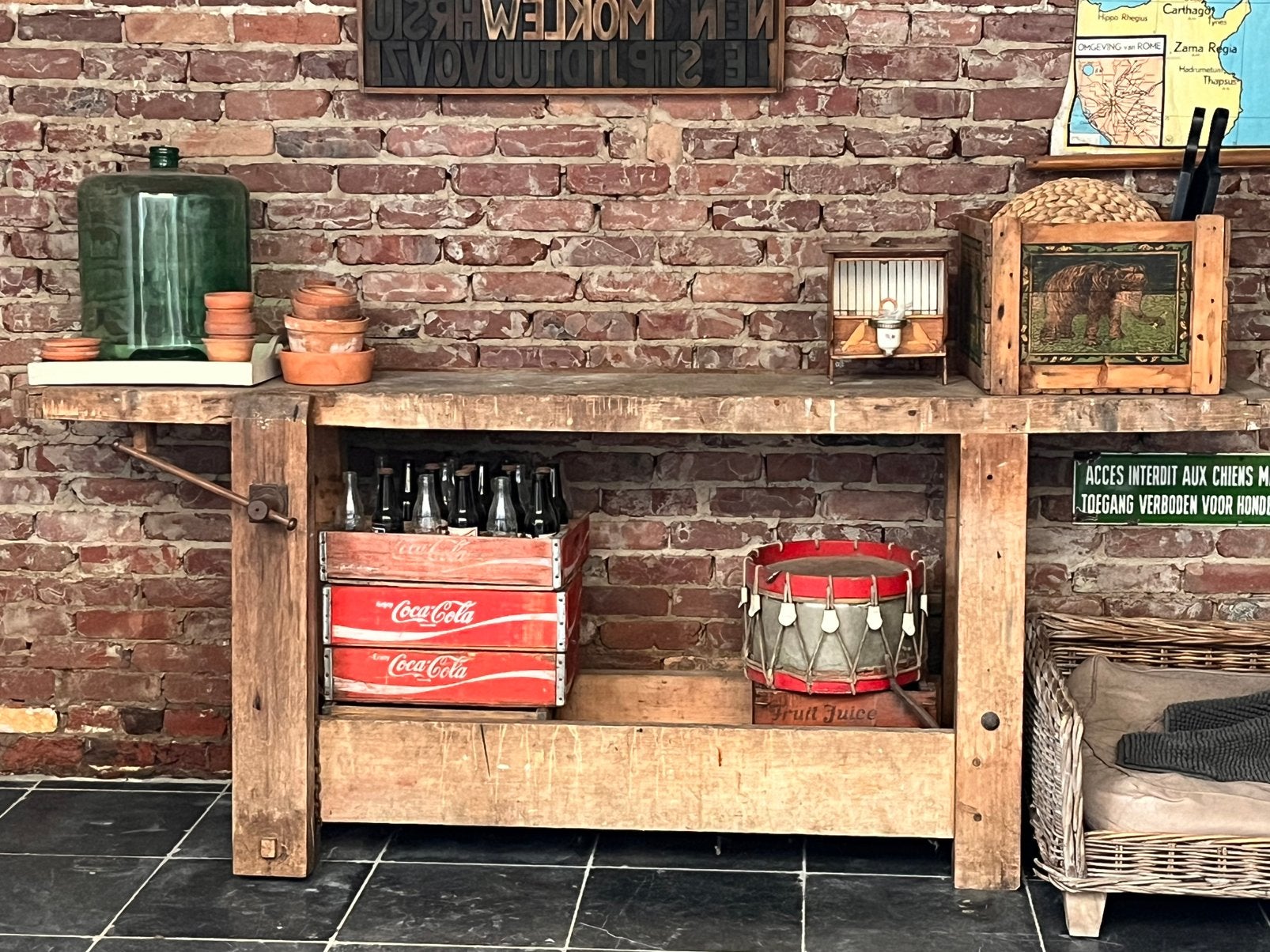Oude authentieke werkbank, Antiek en Kunst, Ophalen