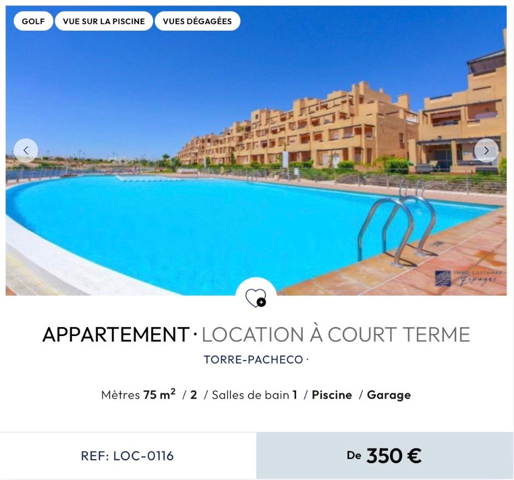 Location courte durée en Espagne, Village, 80 m², Costa Blanca Calida, 2 pièces