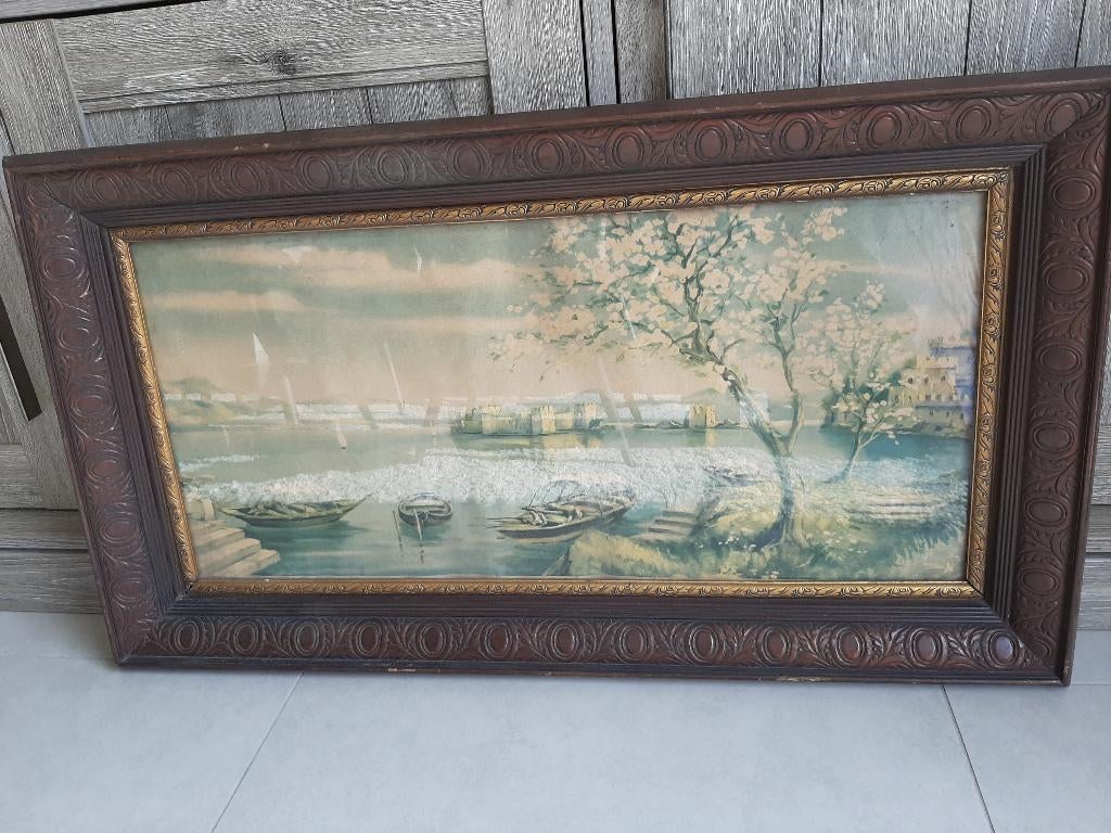 Vintage kader hout., Vintage, Ophalen, Wit, Hout