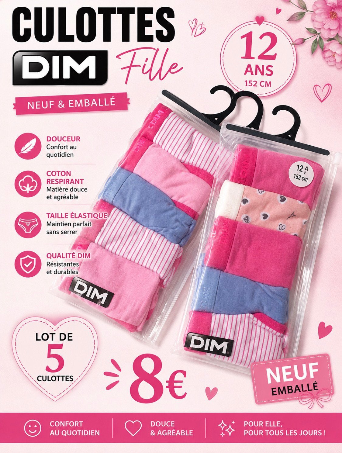 Culotte neuf DIM, Kinderen en Baby's, Kinderkleding | Overige, Ophalen of Verzenden, Zo goed als nieuw