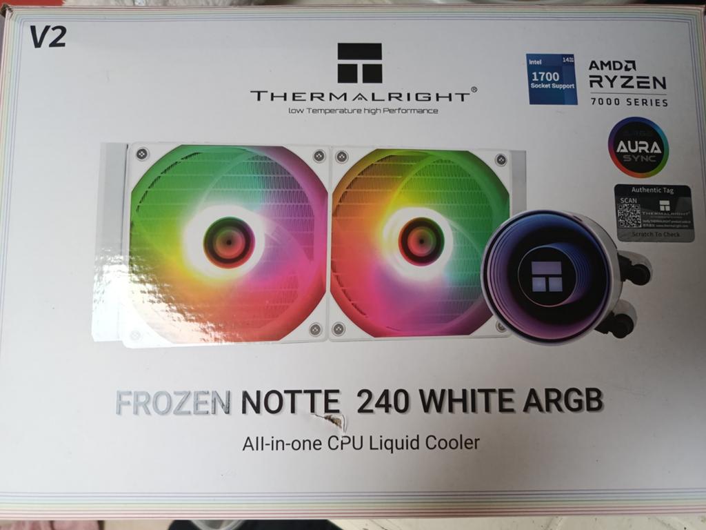 Waterkoeling AIO Thermalright Frozen Notte 240 Wit ARGB —, Computers en Software, Computerkoelers, Zo goed als nieuw, Waterkoeling