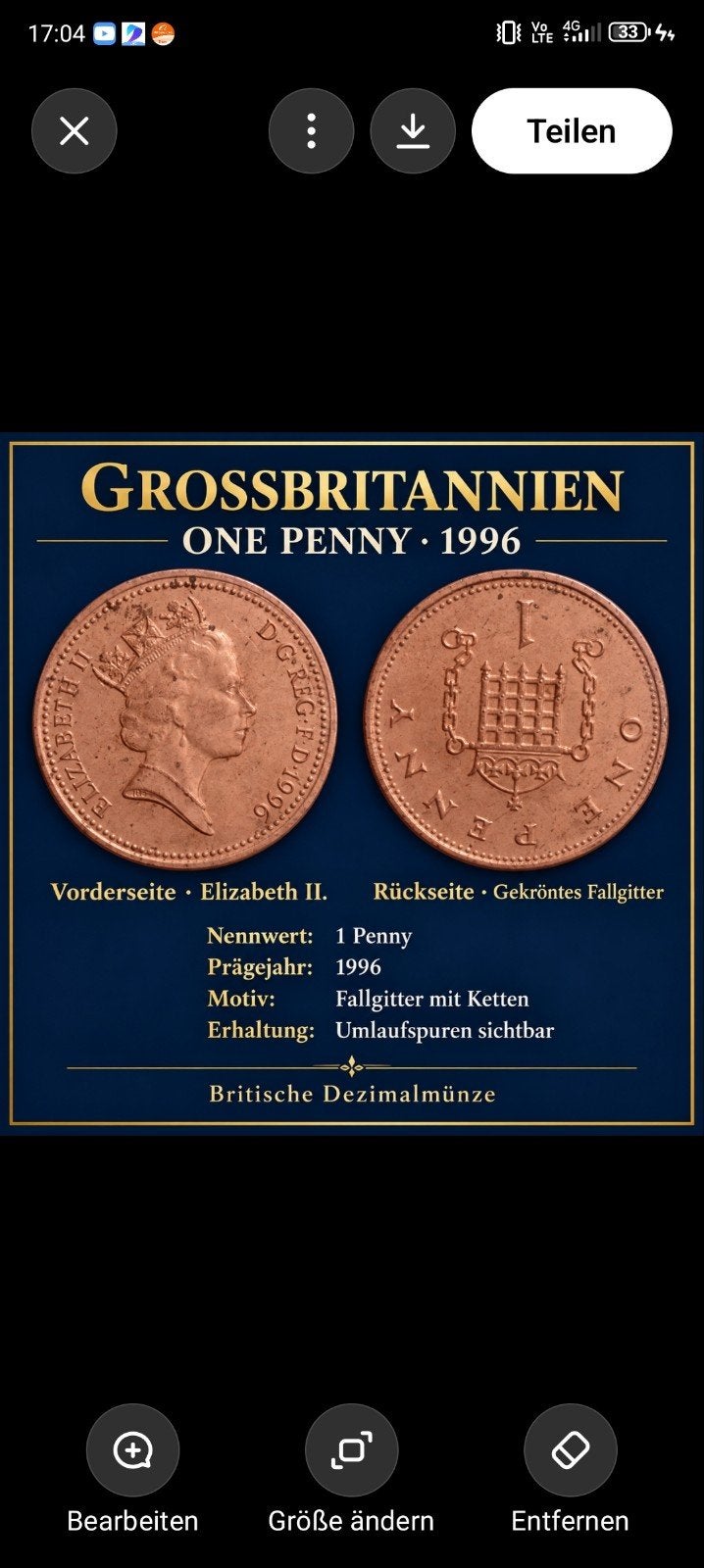 pièce Elizabeth 1996, Timbres & Monnaies, Enlèvement ou Envoi