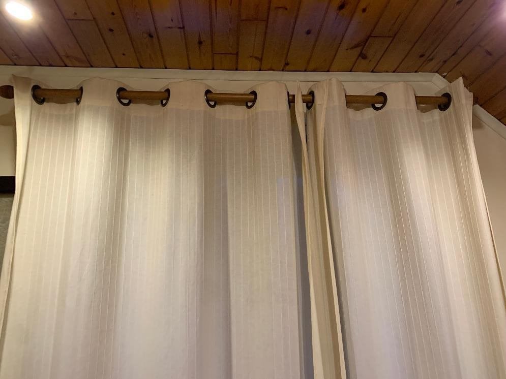 draperie, Ophalen, Inclusief montageonderdelen, Beige, 218 cm