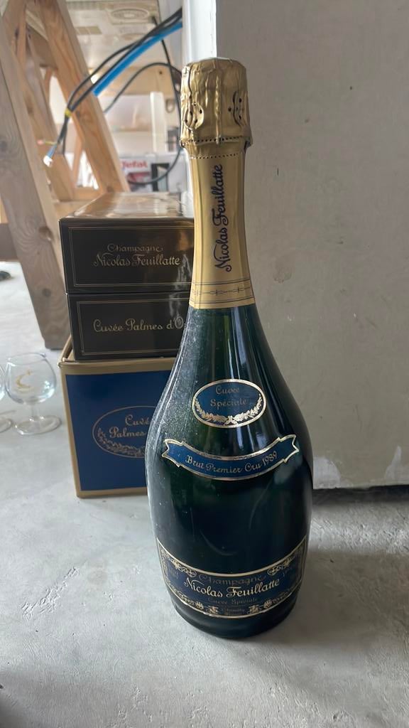 Champagne Nicolas Feuillatte jaargang 1989, Verzamelen, Wijnen, Ophalen of Verzenden, Zo goed als nieuw, Champagne