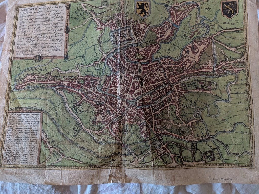 Oude kaart van Gent (Braun & Hogenberg, 1574), Ophalen of Verzenden