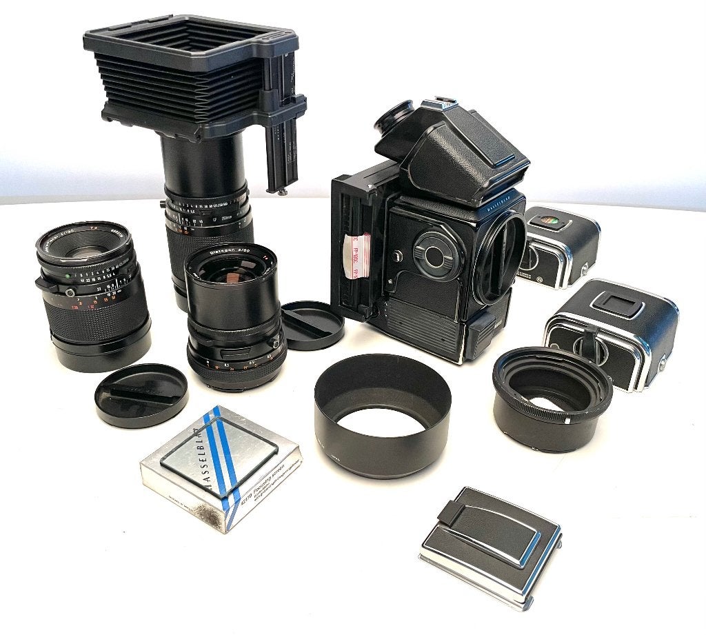 Hasselblad ELX 6x6, complete set met 3 lenzen, Audio, Tv en Foto, Ophalen of Verzenden, Gebruikt, Spiegelreflex, Overige Merken