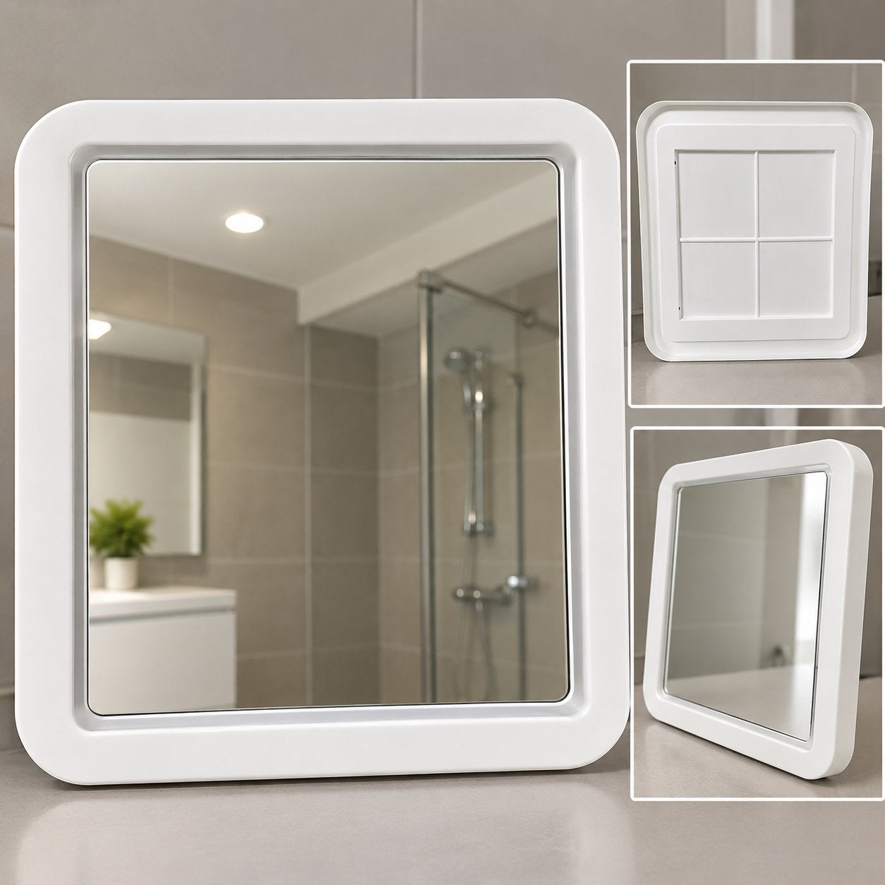 Dusar Miroir de salle de bain de blanc grand 62 x 68 cm, Neuf, Enlèvement ou Envoi, Moins de 100 cm, 50 à 75 cm