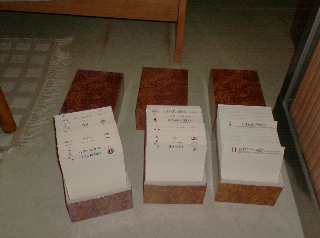 collectie autokaarten 3 dozen, Ophalen of Verzenden, Zo goed als nieuw, Auto's