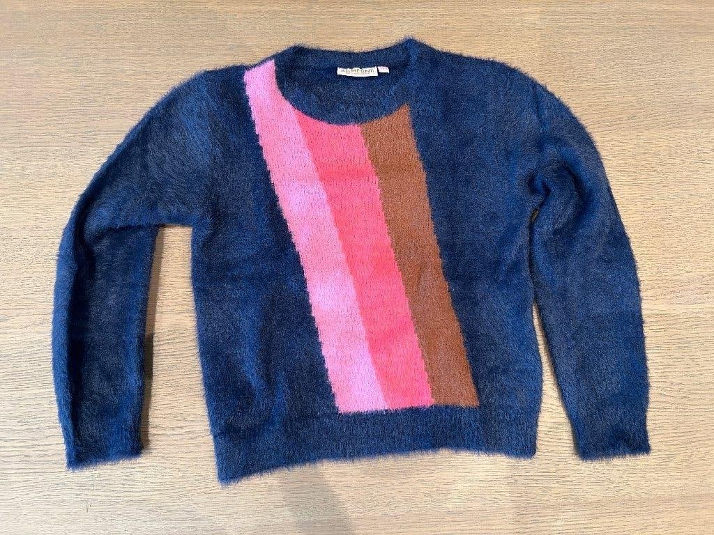 Someone blauw met strepen trui meisje 128 - 8 jaar, Enfants & Bébés, Enlèvement ou Envoi, Pull ou Veste, Comme neuf, Someone