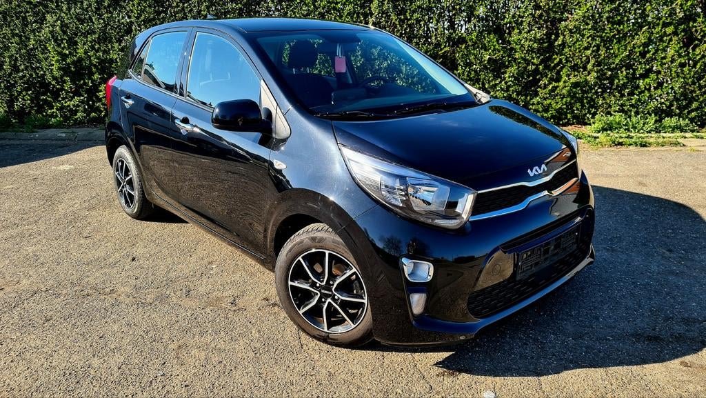 KIA Picanto Pulse (10/2023) — Nieuwstaat en autobox, Auto's, Emergency brake assist, Leder en Stof, Zwart, 5 zetels