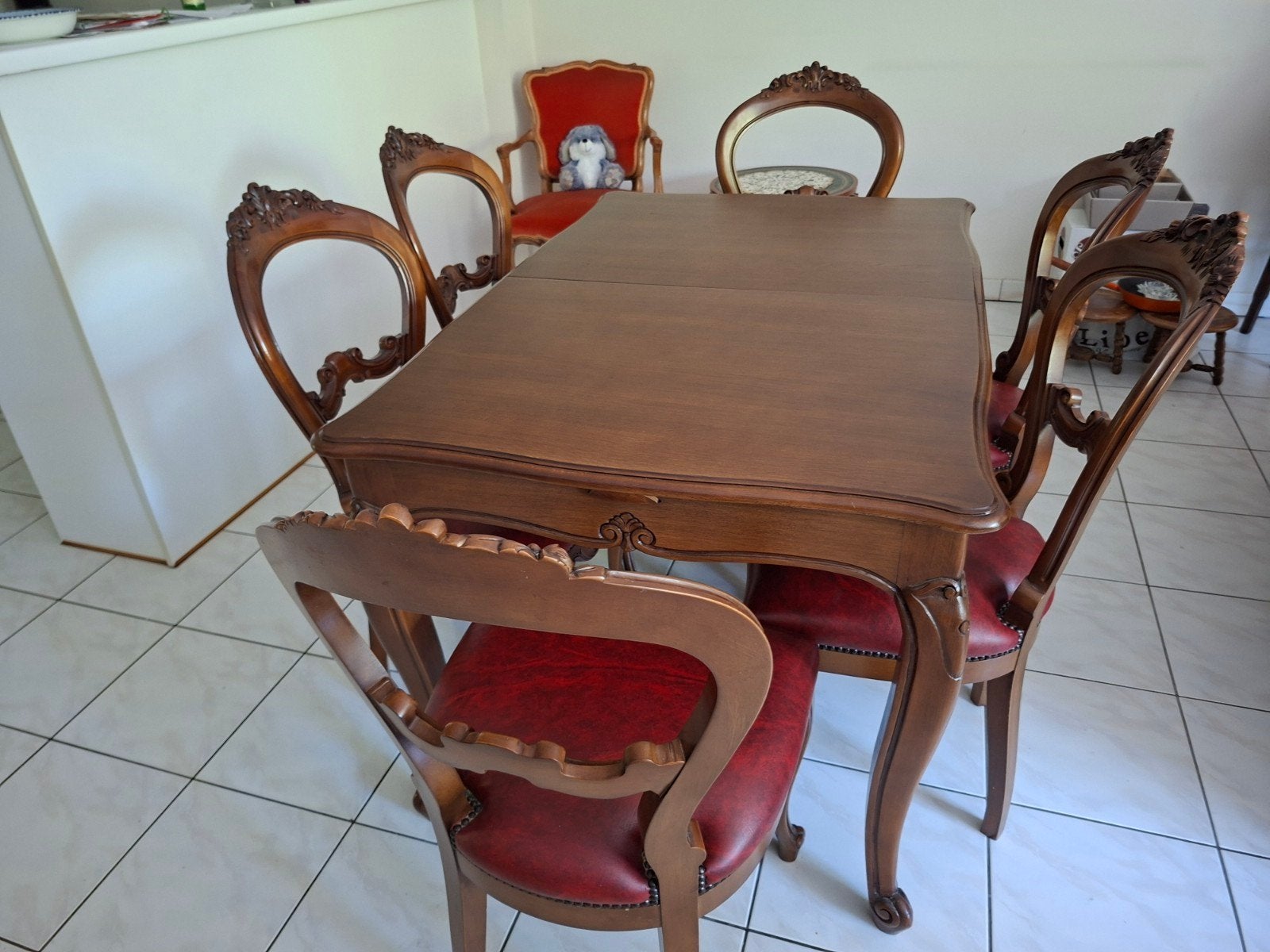 Tafel met 6 stoelen in perfecte staat, Enlèvement