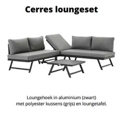 Loungeset Vinci Cerres Exterioo 2 meter x 2 meter, Ophalen, 6 zitplaatsen, Aluminium, Zo goed als nieuw