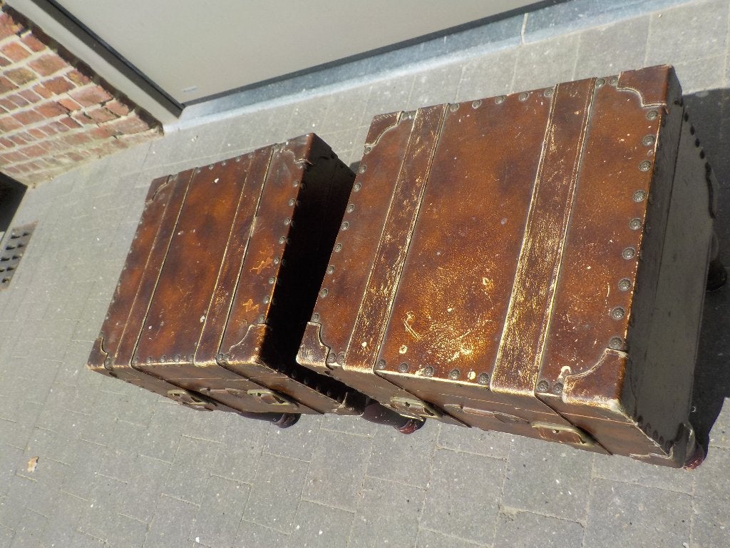 Set van 2 vintage koffers stijl bijzettafels, Ophalen