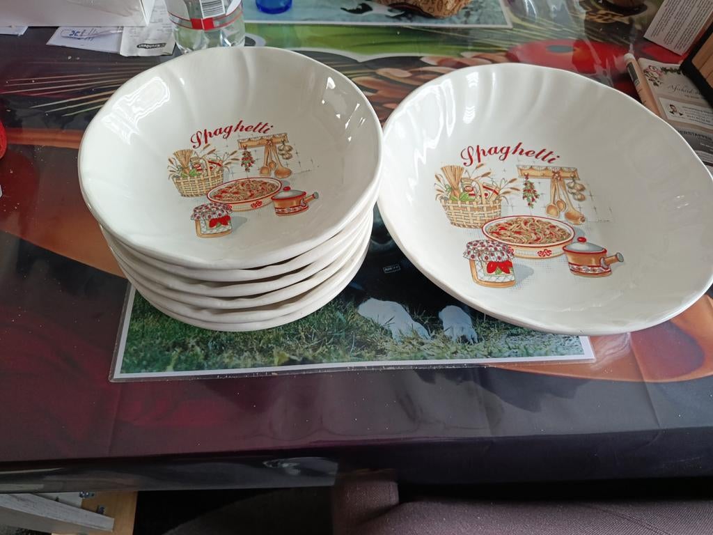 Spagettie bord en 6 eetborden, Ophalen