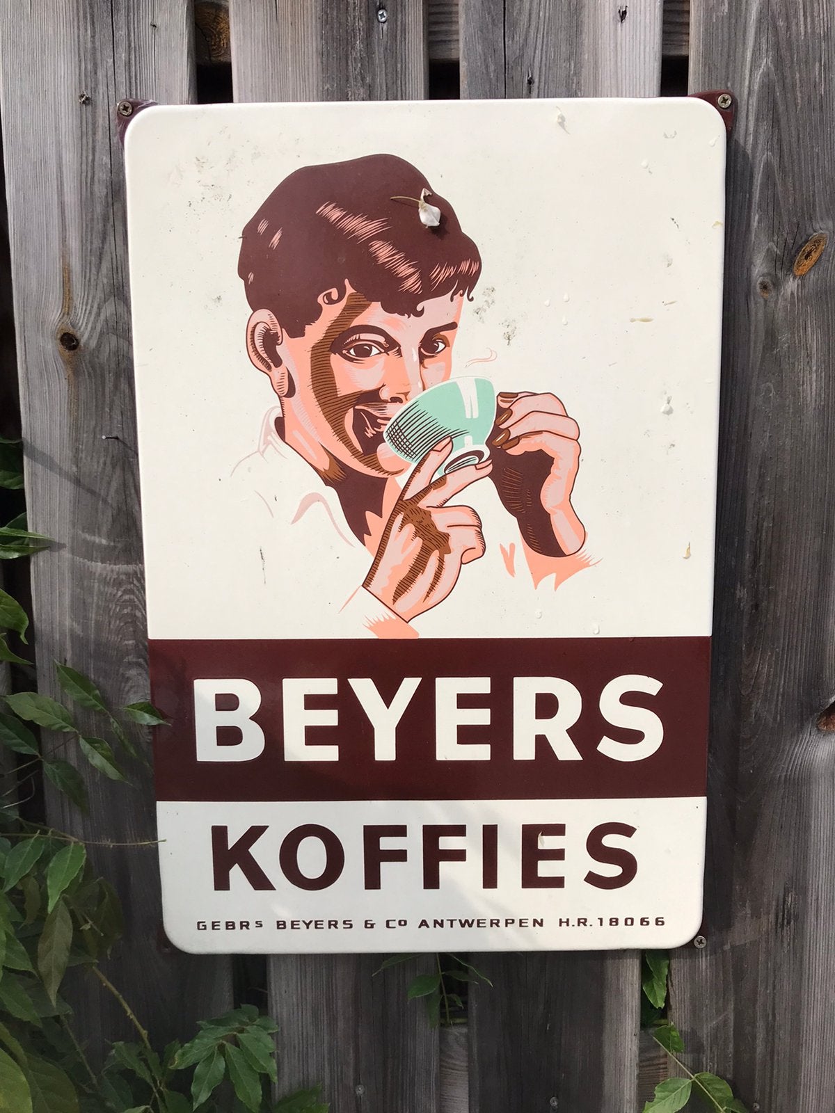 Beyers Koffie emaille reclamebord, Ophalen of Verzenden, Gebruikt, Reclamebord