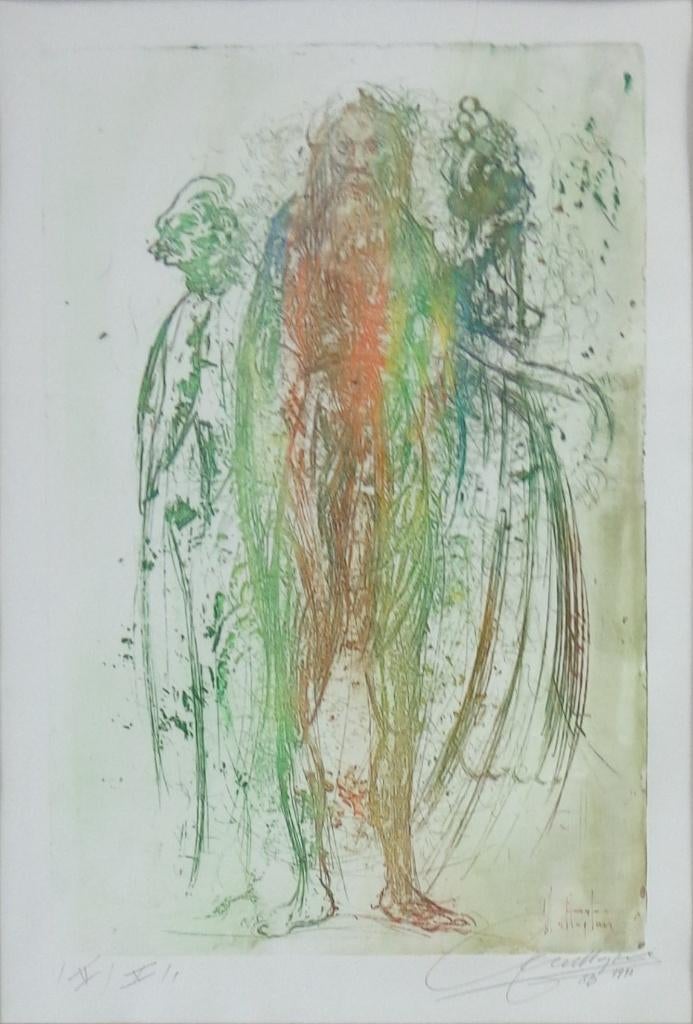 ROGER VAN BELLEGHEM / NAAKTE FIGUREN / ETS / 62x45cm KADER, Ophalen of Verzenden