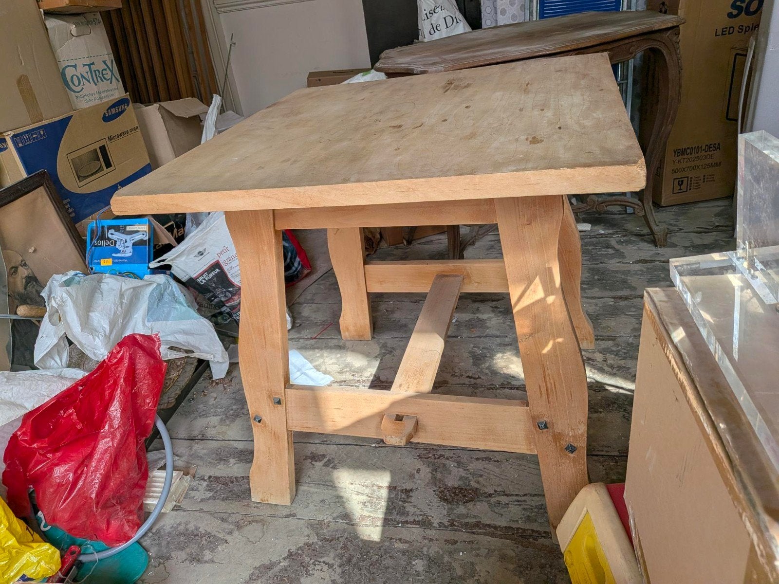 Table en bois, Maison & Meubles, 50 à 100 cm, Carré, Enlèvement, Utilisé
