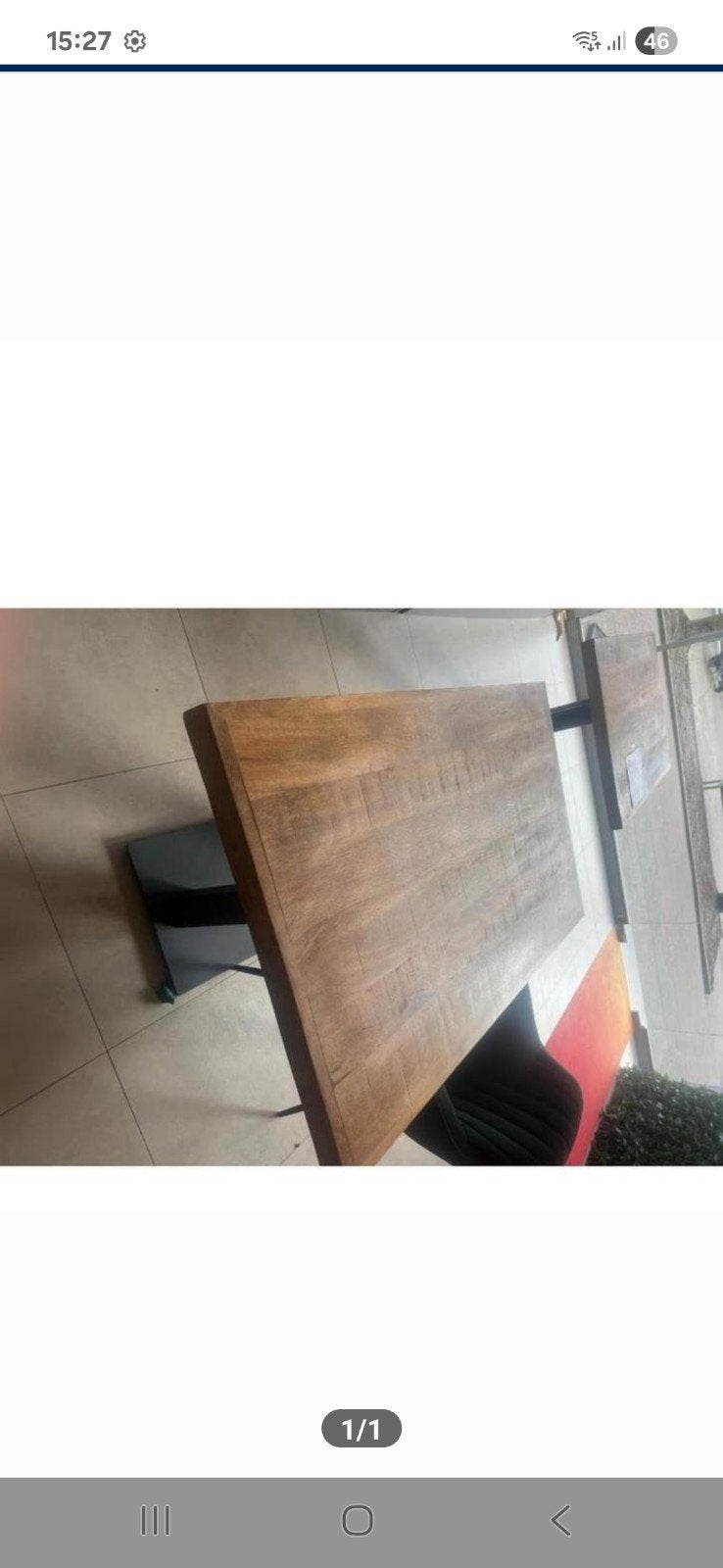 1 autre table de restauration en bois massif 120x70cm, Teck, 100 à 150 cm, Quatre personnes, Comme neuf