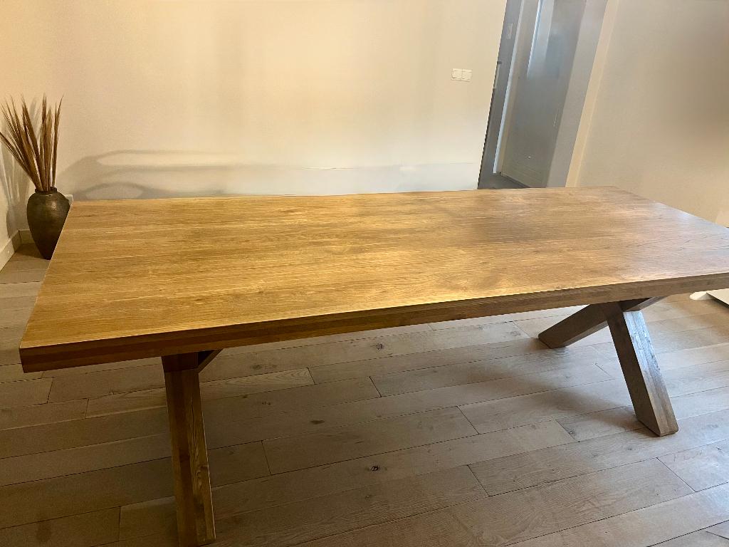 Eiken eetkamer tafel, Huis en Inrichting, Tafels | Eettafels, Zo goed als nieuw, 50 tot 100 cm, 200 cm of meer, Vijf personen of meer