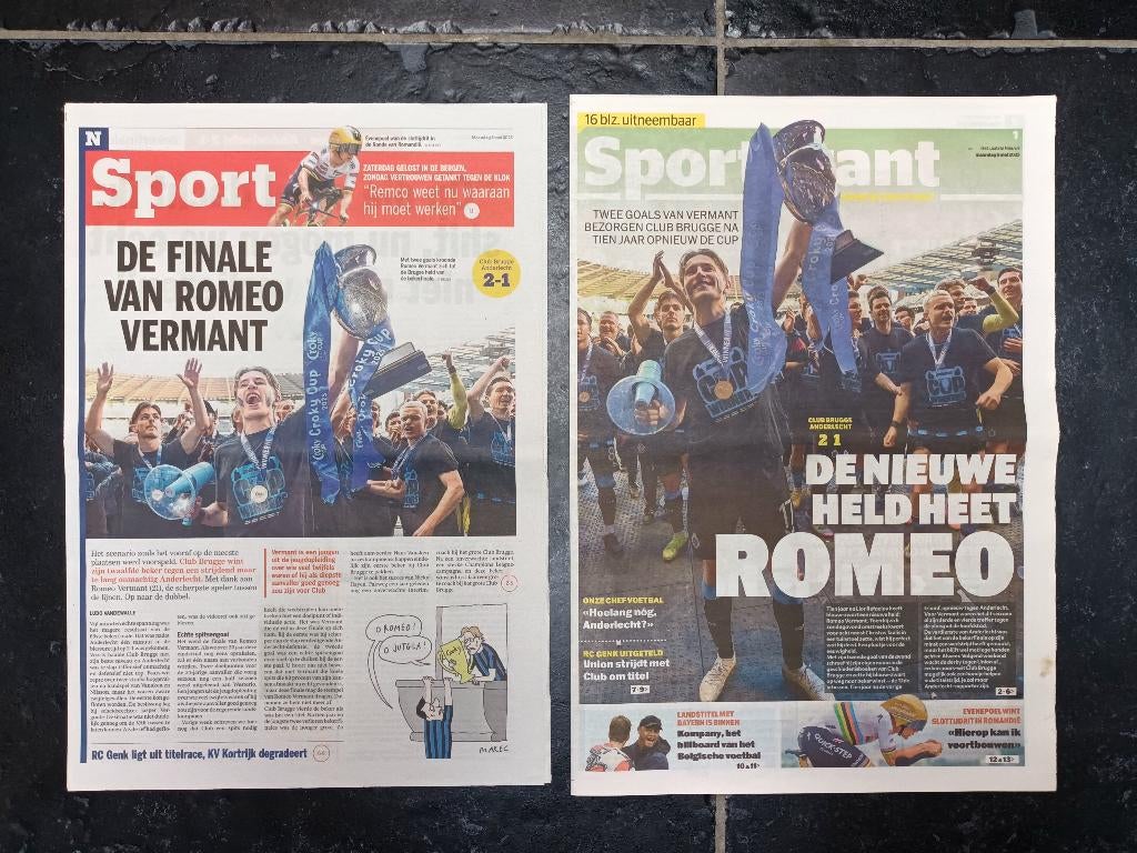 Club Brugge - Beker van België 2025 (2 kranten), Envoi, Comme neuf, Sports et Loisirs