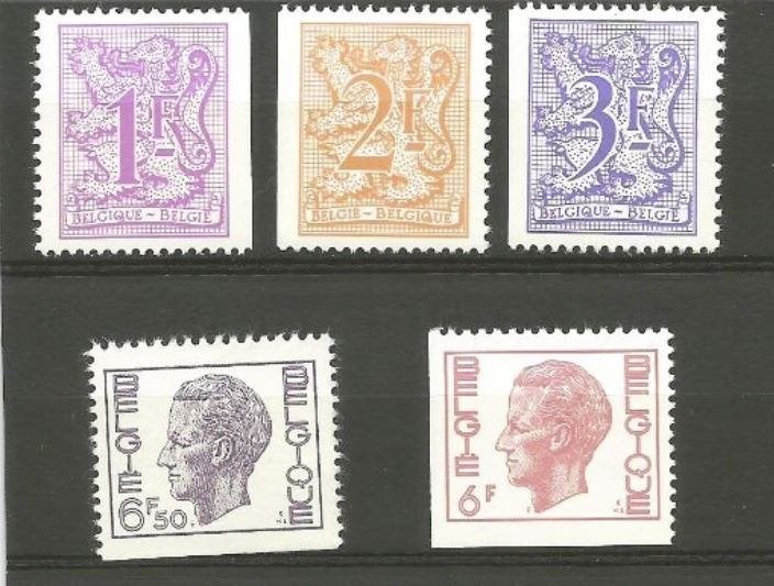 Timbres Roi Baudouin et Lion héraldique 1975-1978, Enlèvement ou Envoi, Timbre-poste, Neuf