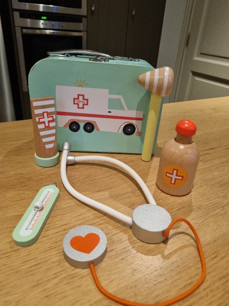 dokterstas Hema hout, Kinderen en Baby's, Speelgoed | Houten speelgoed, Ophalen, Zo goed als nieuw