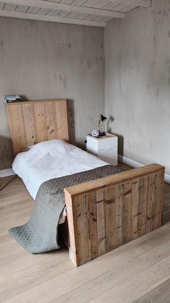 Bed uit steigerhout, Ophalen, Gebruikt, 90 cm, Eenpersoons