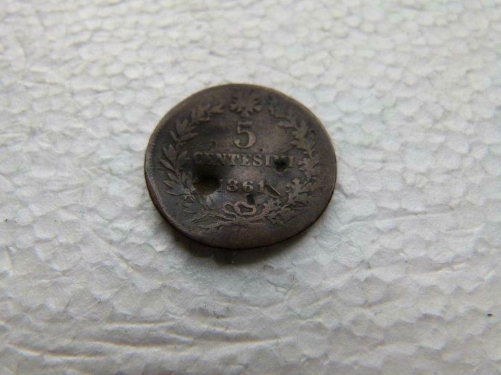 Italië : 5 Centesimi 1861, Ophalen of Verzenden