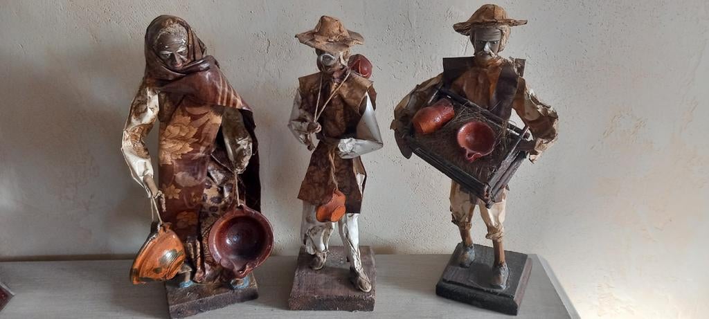 3 papier maché figuren, Verzamelen, Ophalen of Verzenden