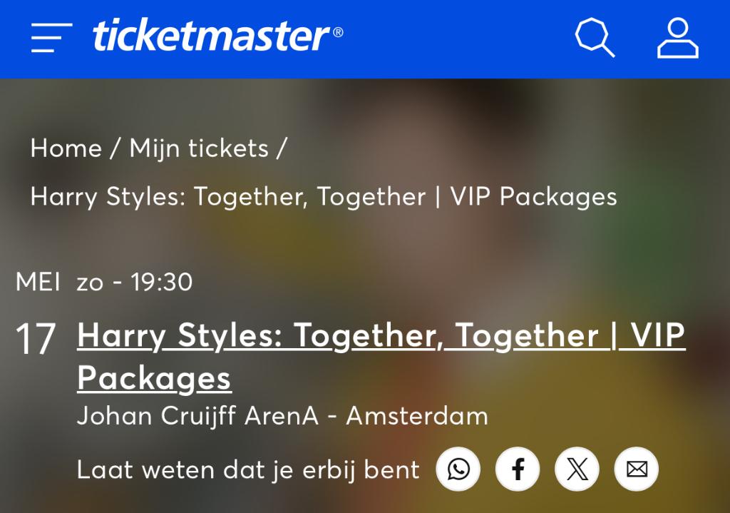 2 tickets harry styles 17 mei, Twee personen, Mei