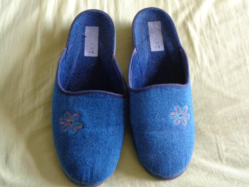 Pantouffles, Comme neuf, Enlèvement, Bleu, Damart