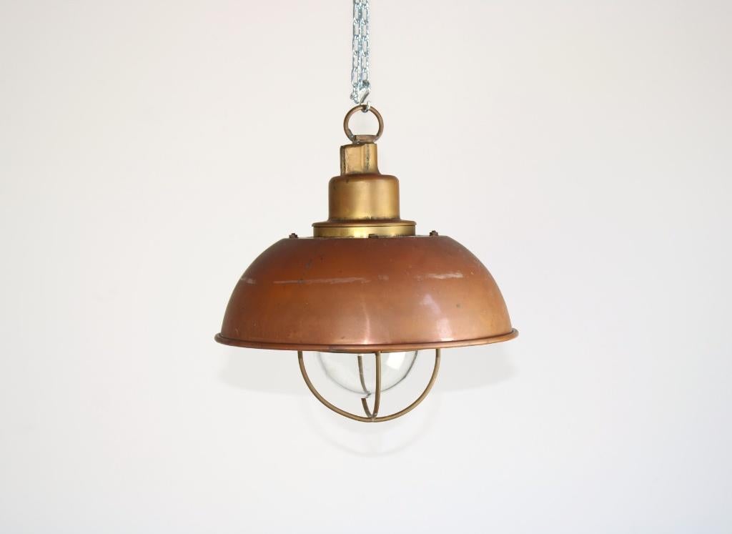 koperen scheepslamp, Antiek en Kunst, Ophalen of Verzenden