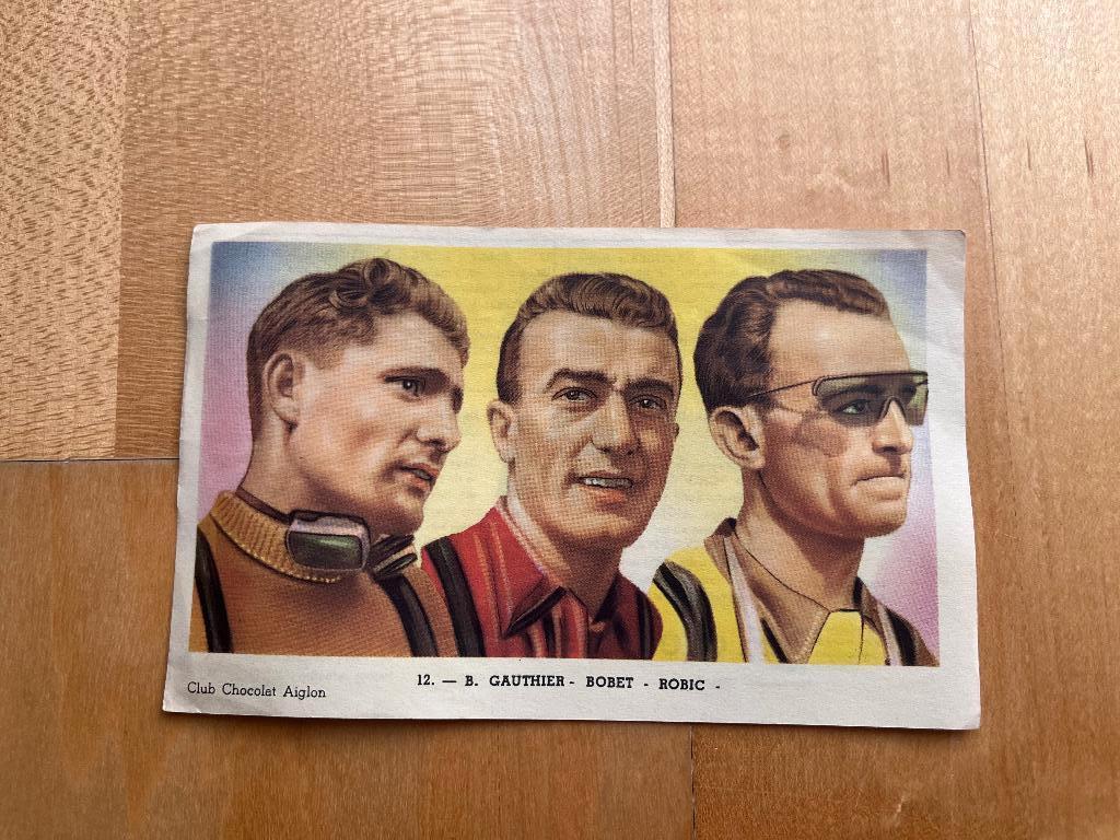 Chromo Chocolade Aiglon: Wielrenners: Bobet-Robic- 1948, Enlèvement ou Envoi, Utilisé, Autres types