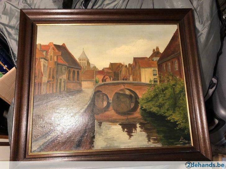 Schilderij J Pieters, Antiek en Kunst, Kunst | Schilderijen | Modern