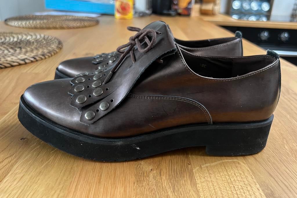 Mocassins cuir Jhay p.38 et demi, Jhay, Brun, Porté, Chaussures basses