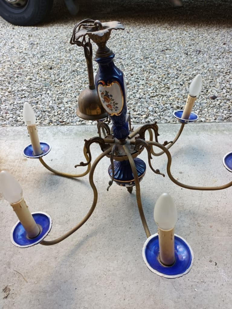 Luster met 6 armen, Enlèvement ou Envoi, Utilisé, Métal