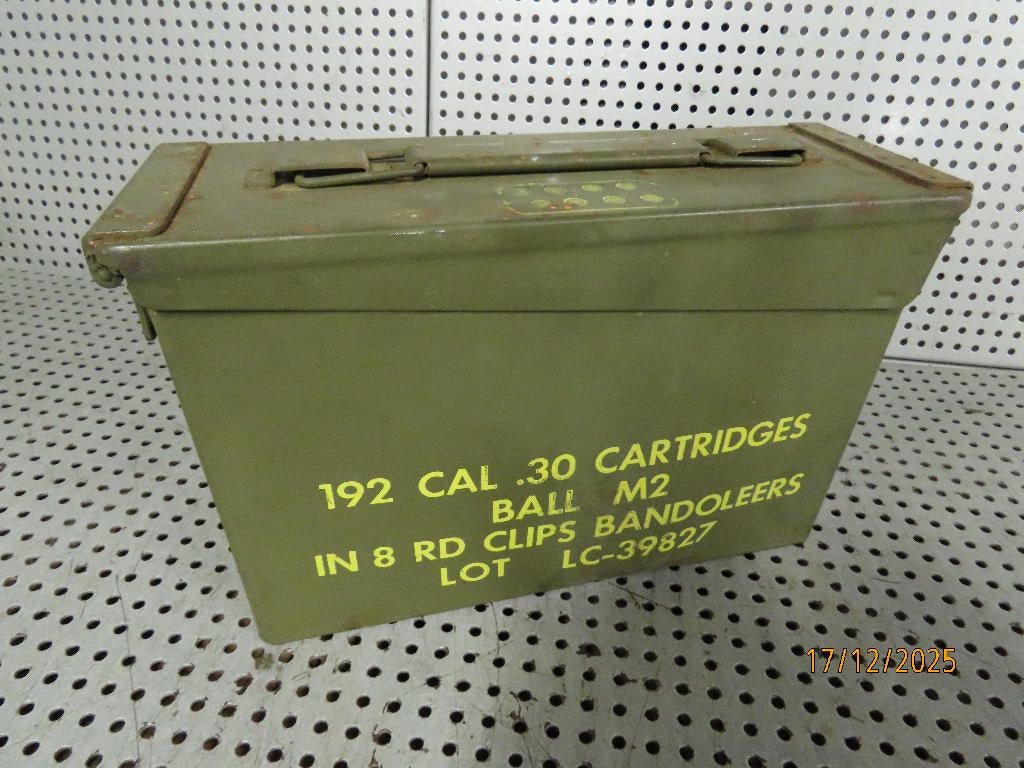 Ammo-box Munitie kistje .30 MG Box USA metalen ammobox, Verzamelen, Ophalen of Verzenden, Landmacht, Overige typen