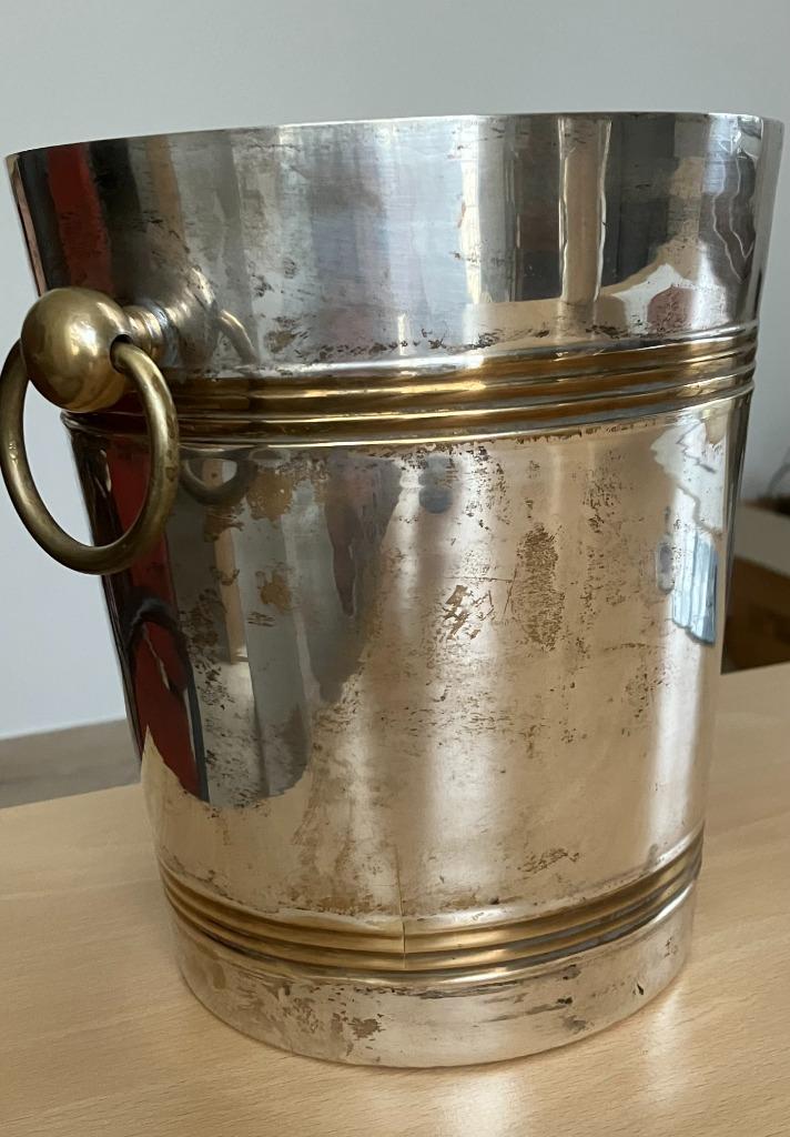 Seau à champagne en métal argenté, Enlèvement, Comme neuf, Métal