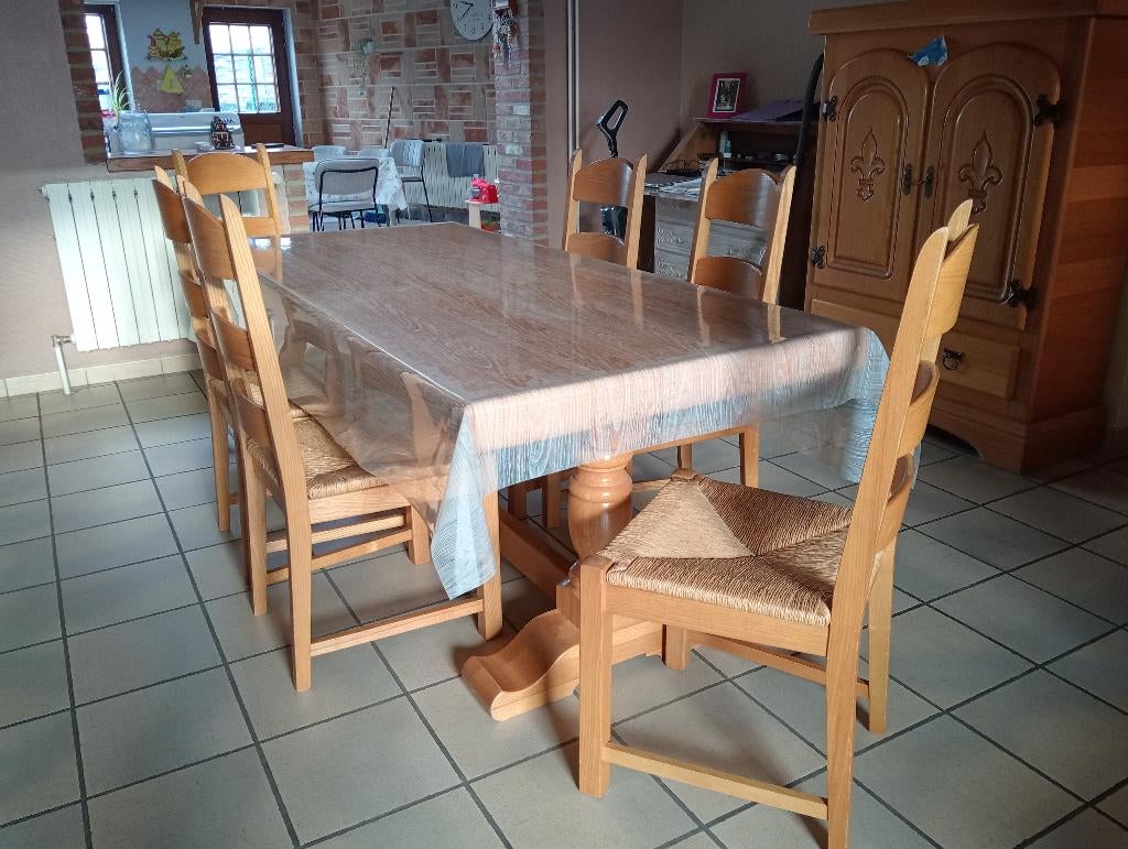 Table et chaises, Maison & Meubles, Tables | Tables à manger, 150 à 200 cm, Cinq personnes ou plus, Comme neuf, Enlèvement