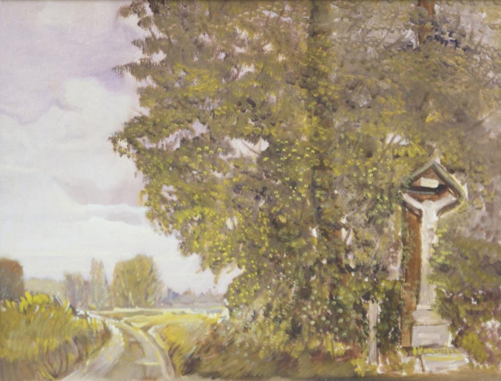 Adriaan Verwulgen: Landelijke weg (68 x 58 cm), Ophalen of Verzenden