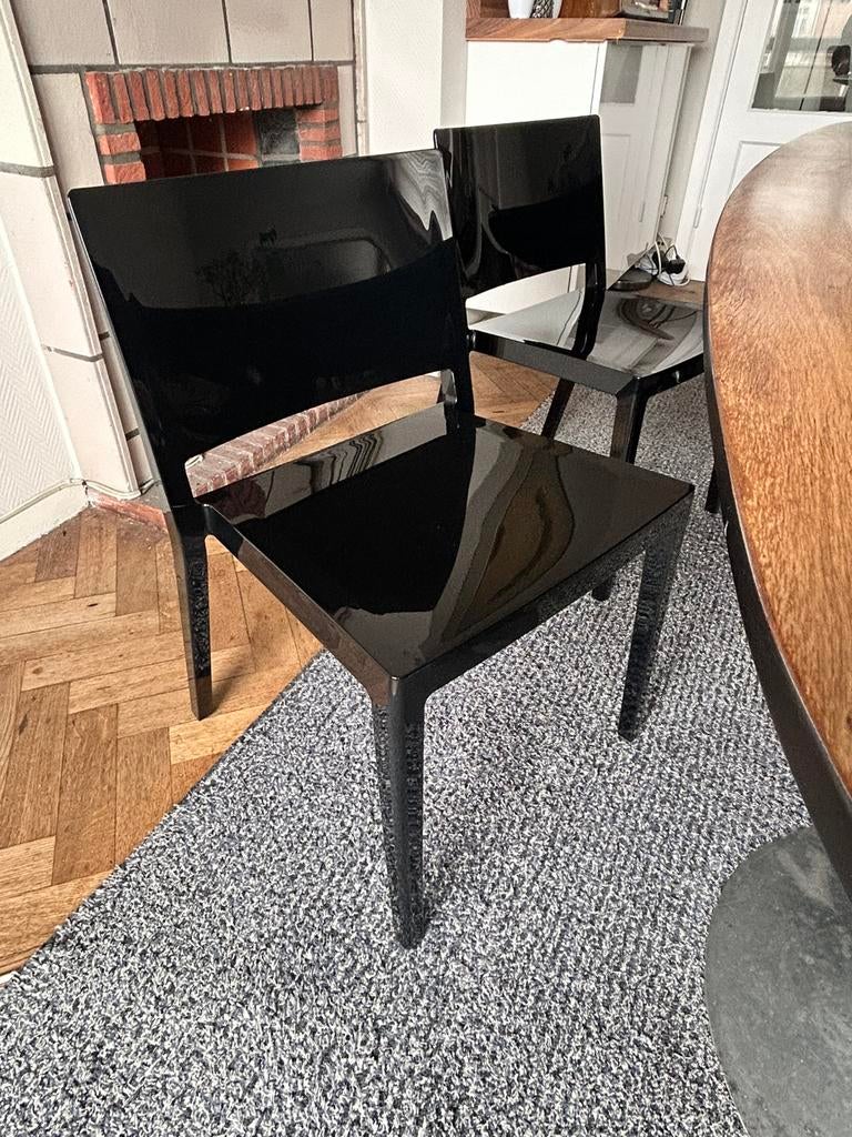 5 zwarte Lizz stoelen van Kartell van Piero Lissoni, Ophalen, Zo goed als nieuw, Zwart, Eén