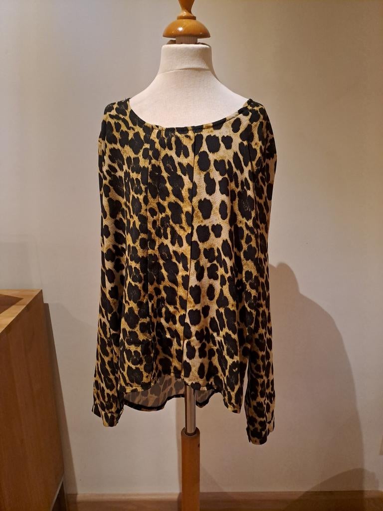 Panterblouse maat s, Ophalen of Verzenden, Zo goed als nieuw, Maat 36 (S), Zwart