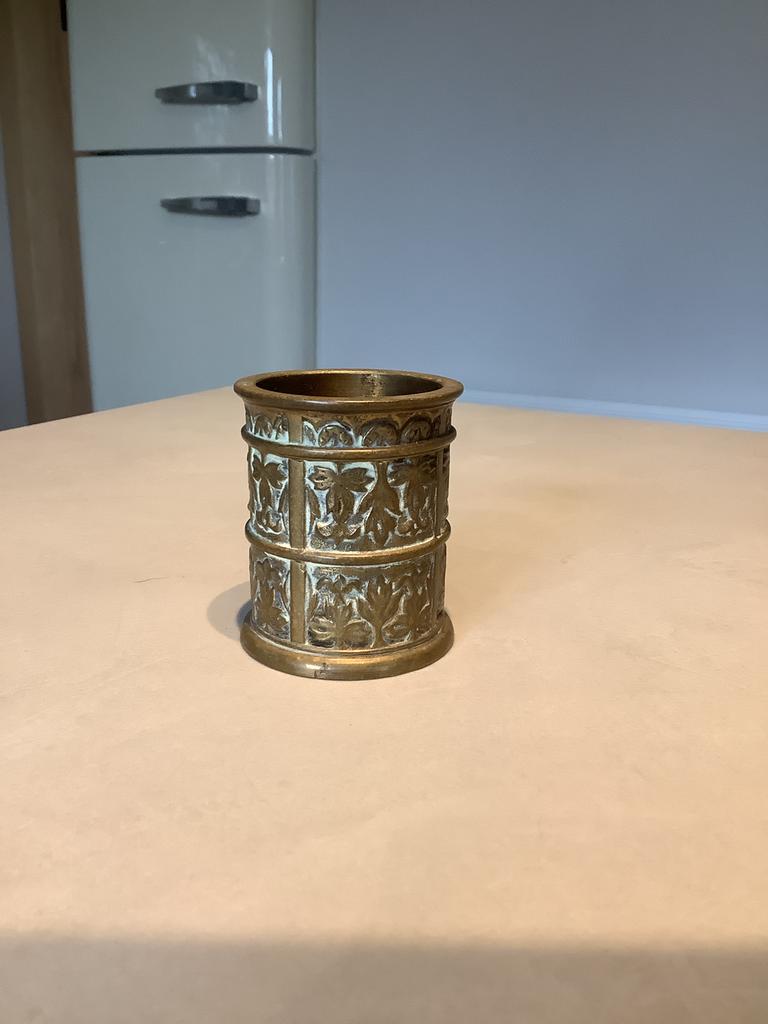 Antiek bronzen potje - houdertje, Antiek en Kunst, Ophalen of Verzenden, Brons